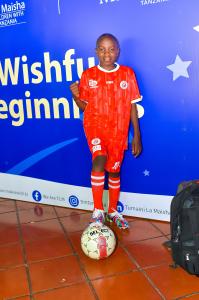 11-year-old Kuyela is living with leukemia and wished for a soccer jersey