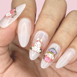 This adorable collection of bunnies and baskets was made with one of Maniology’s festive Nail Stamping Starter Kits.