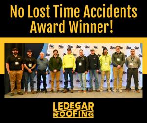 Ledegar Roofing Wins "No Lost Time Accidents" Award for 2024