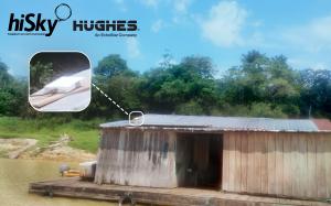 hiSky terminal deployed in remote solar energy sites for floating houses in Amazon River in Brazil