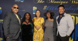 Chico Brown, Amour Delus, Michelle Stokes, Nikita Leone, Rico E. Anderson (Left to Right) on the Yellow Carpet.