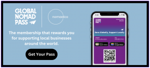 Image of an email banner that contains both Global Nomad Pass and Nomadico's logos, along with a button to click in order to claim the free 30-day membership pass