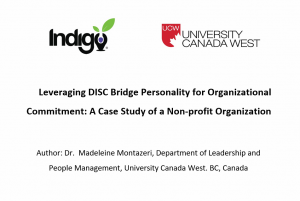 Title page of the paper "Leveraging DISC Bridge Personality for Organizational Commitment" by Dr. Madeleine Montazeri