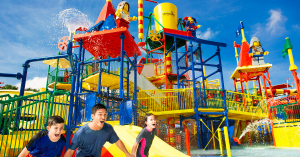 Children playing at the water ark at LEGOLAND Malaysia