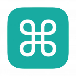 The KeyCue logo: a turquoise square with rounded edges, featuring a white Command (⌘) symbol in the center, representing macOS keyboard shortcuts.