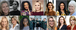 Collage of diverse Global Luminaries, including Kristen Bell, UN Women leaders, and innovators, coming together at SXSW 2025 to highlight the power of investing in women and systemic change.