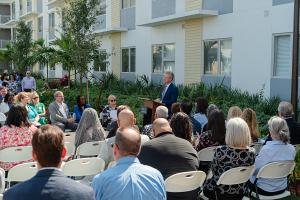 Former HUD Secretary Sean Donovan speaks at the grand opening of Southwest Hammocks.