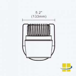 PAXT LED Wall Pack - Front View Fixture Dimensions