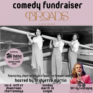 Promotional Poster for Comedy Fundraiser at Broads Lounge