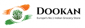 Dookan - Europe’s No.1 Indian Grocery Store. Logo featuring a green tree within a circular design, accented by Indian flag colors.