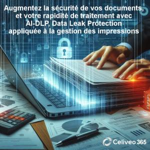 Utilisateur sur PC protégeant des documents à l'aide de la protection contre la perte de données DLP et de l'IA