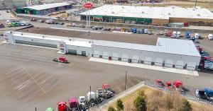 Aerial view of a Peterbilt dealership