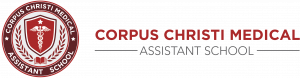 Corpus Christi Medical Assistant School logo, seal with name typed out