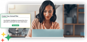 CEO using Plan Builder by Rhythm Systems to create an actionable quarterly plan in a few clicks