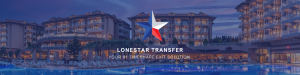 Lonestar Transfer Logo over Resort Picture