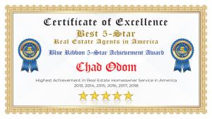 Chad Odom Certificate of Excellence Lake Dallas TX