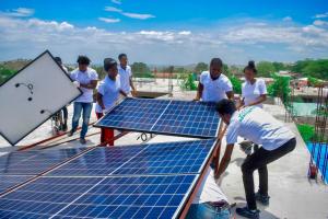 Brighten Haiti solar apprentices install solar energy for community