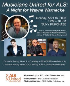 The star-studded event will honor acclaimed producer and engineer Wayne Warnecke, a Westchester native battling ALS.