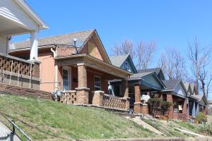 Several homes in a Wyandotte County neighborhood.