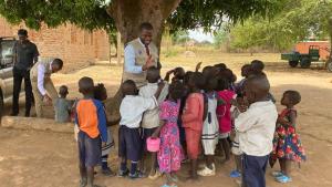 Children at Ogul Village with Dr. Paul