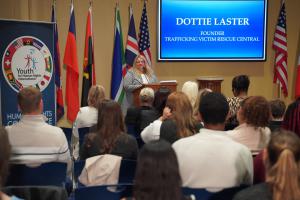 Dottie Laster, Founder of Trafficking Victims Rescue Central speaks on her experience protecting victims of human trafficking and the crucial need for human rights education in the United States.