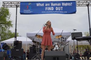 Sophia Angelica performing at the Human Rights Cherry Blossom Festival Concert.