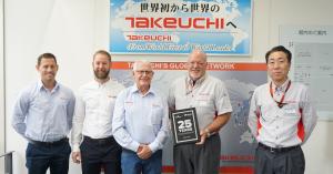 In 2025, during a visit to Takeuchi's headquarters in Japan, Semco Equipment Sales was honoured with a plaque commemorating their 25-year partnership as an authorized Takeuchi distributor. The plaque was presented by Clay Eubanks, Takeuchi's Director of Gl