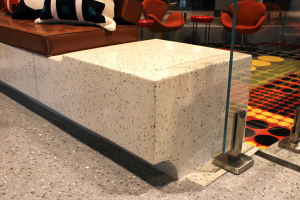 Terrazzo design: terrazzo bench with 3D detailing 