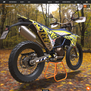 3D Render of Protective Decal Design on Husqvarna 701 Enduro R