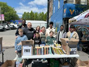 Left to Right: Ian Klingman, Lancine Conde, Projekt NYC Executive Director Ted Psahos, Grei Veliaj, Briona Shaholli, Melisa Veliaj, Alice Klingman, Tanzim Tanim, Syed Alam, Mohammed Malek Taha