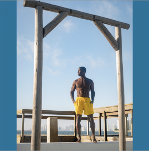 Man in swim trunks