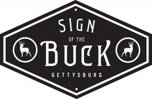 Sign of the Buck Restaurant in Gettysburg Pennsylvania, where American history meets New American culinary artistry.