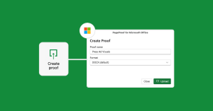 Create proofs from PageProof's add-in for Microsoft Office.