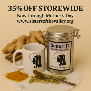 a poster of the sisters products with the store website