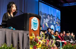 Baothy Huynh gives the 2019 Commencement address.