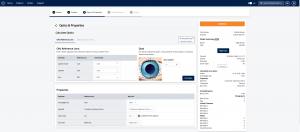 screenshot showing how users can adjust lens optics and properties