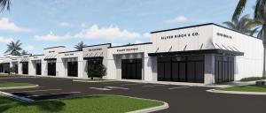Architectural rendering of The Bonita Foundry’s exterior, a modern Class A flex commercial and recreational campus in Bonita Springs by Forager Real Estate Partners.