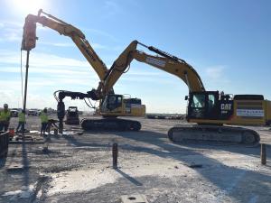 Bron and Claude Helical Piles Construction Site