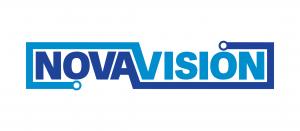 NovaVision logo includes company name and a blue frame