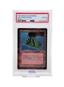 Magic: The Gathering Limited Edition Beta ‘Volcanic Island’ card, PSA graded 4, Very Good to Excellent. Estimate: $2,000-$4,000.