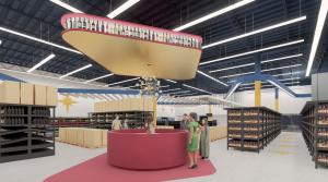 Architectural renderings of the wine bar at The Station created by Designshop.