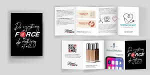 Award-winning self-promotion brochure by Brand Force 5 showcasing branding principles and design expertise in a compact format.