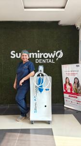 Dr. Ushma Kakad with a Nitrous Oxide Sedation Machine at Summirow Dental Hospital