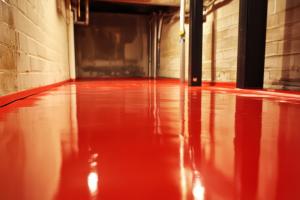red epoxy basement floors