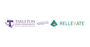 Tarleton State University and Rellevate logos connected by a double-headed arrow, symbolizing a partnership for payment services.