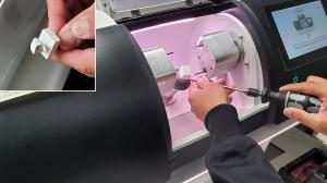 Dr. Mike Acasio milling a same day crown at the Carson & Acasio Dental Group.