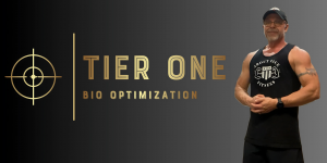 Tier One Bio Optimization Logo witha picture of Coach Scott