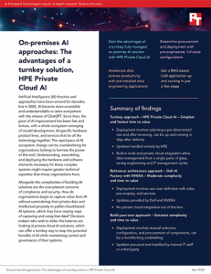 Report titled: On-premises AI approaches: The advantages of a turnkey solution, HPE Private Cloud AI