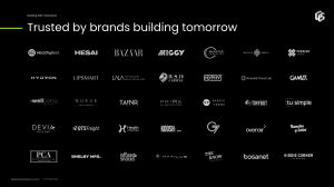 A grid of logos representing companies that have partnered with Global Grid Agency, including Hesai, Emerald Cloud Lab, Natilus, ECL, TuSimple, and more.