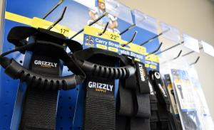 New Grizzly Supply Hook and Loop products including Carry Straps and Stretch Straps next to their already popular cable ties